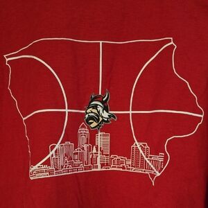 Grand View Vikings Port and Company Red Long Sleeve with City & Viking Graphic